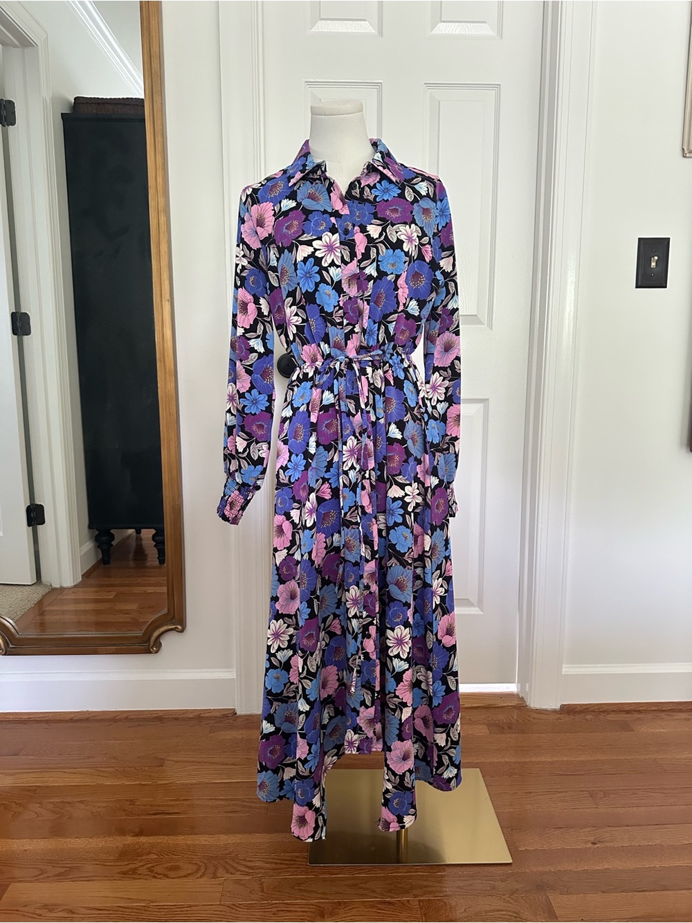 Nicole Miller Tie Waist Shirt Dress | Size 8